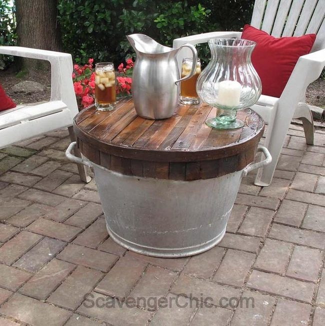 Galvanized Metal Meets Weathered Wood