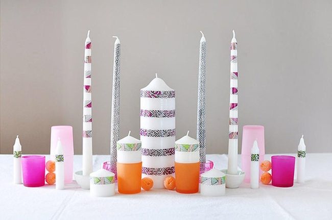 Striped Pink Orange Candles Pop