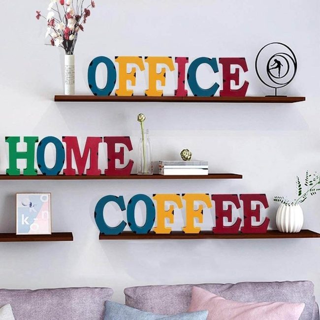 Colorful Wood Letters Room Decor