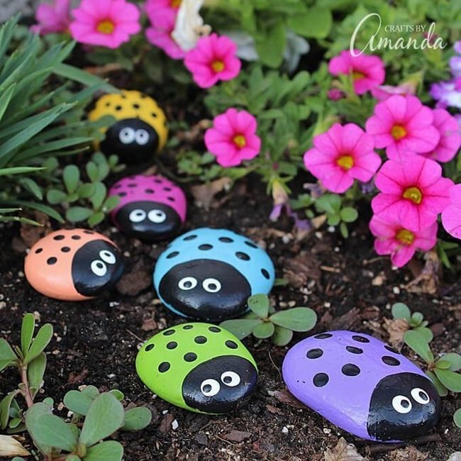 Painted Red Ladybugs Garden
