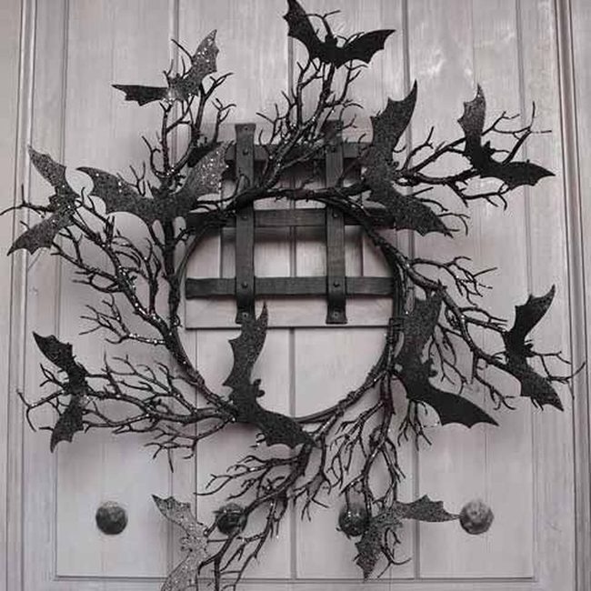 Black Bat Branch Wreath