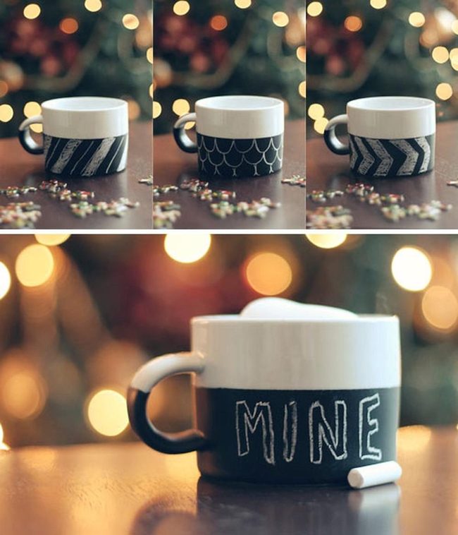 Chalkboard Ceramic Mugs With Sprinkles