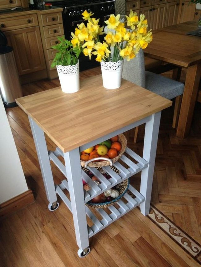 Yellow Flowers Brighten Neutral Kitchen