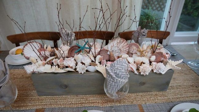 Seashells And Sand Table Display