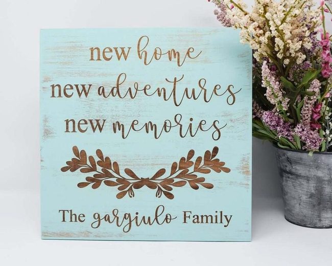 Personalized Wooden Sign In Soft Pastels