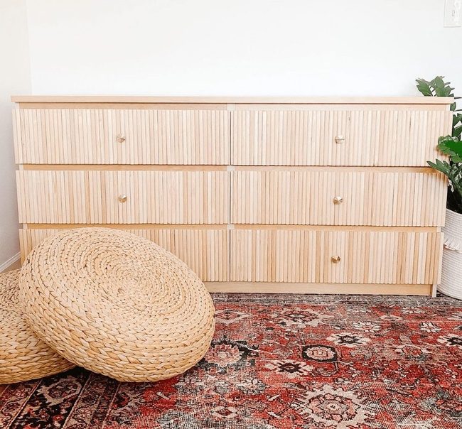 Vertical Wood Strips Transform Budget Dresser