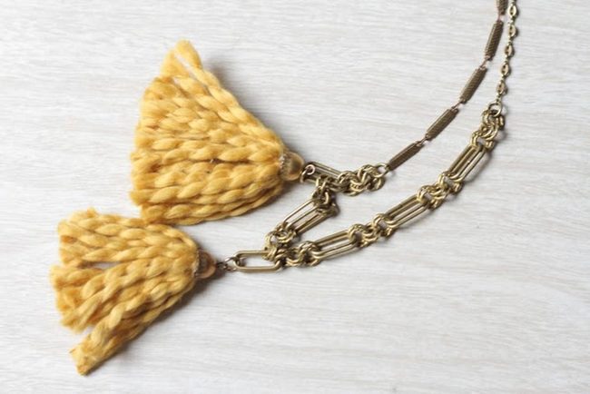 Yellow Tassel Statement Chain