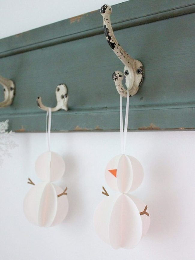Scissor-Cut Paper Snowmen