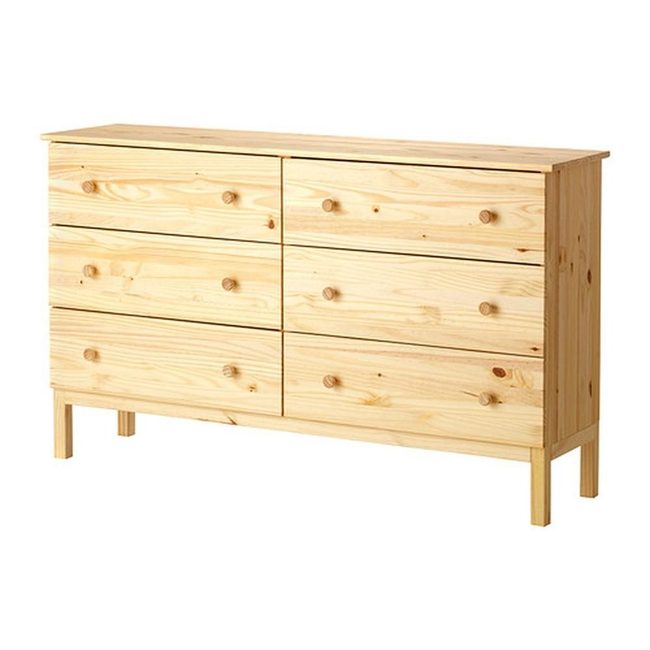 Light Pine Six-Drawer Storage