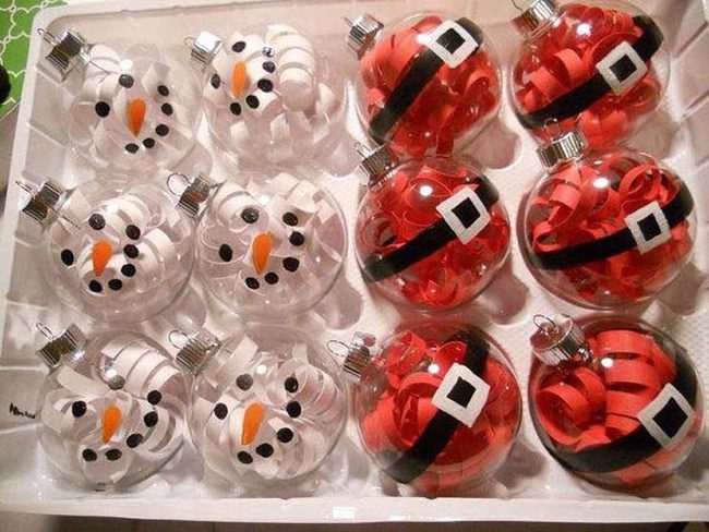 Sparkling Glass Santa Baubles