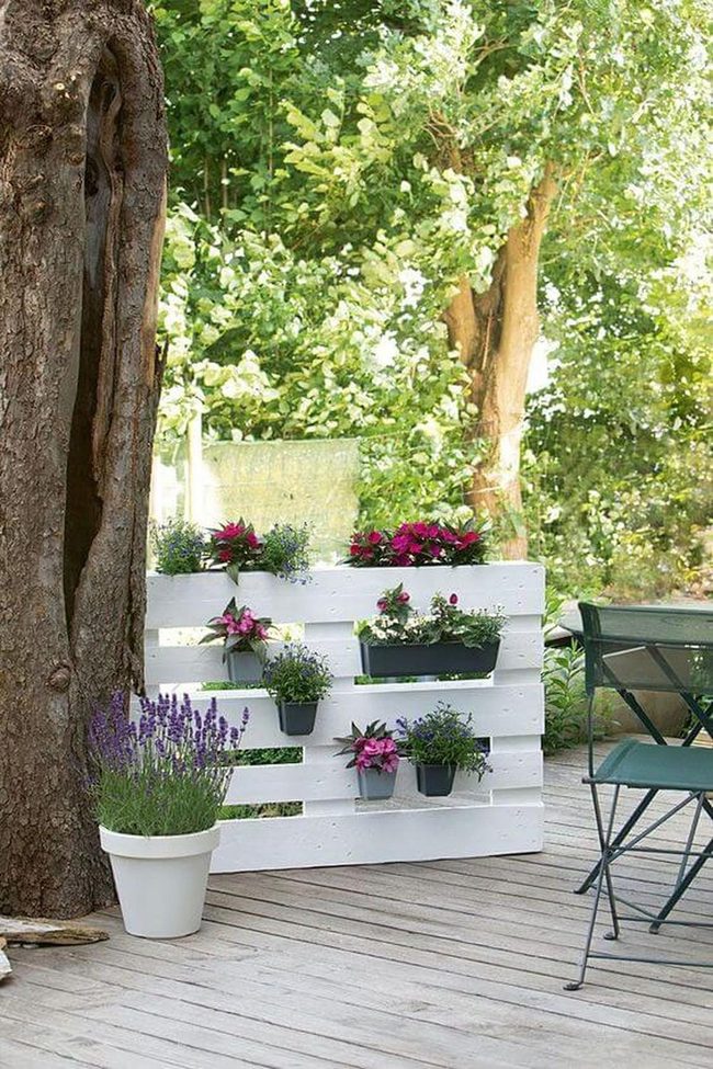 Whitewashed Wood Vertical Garden