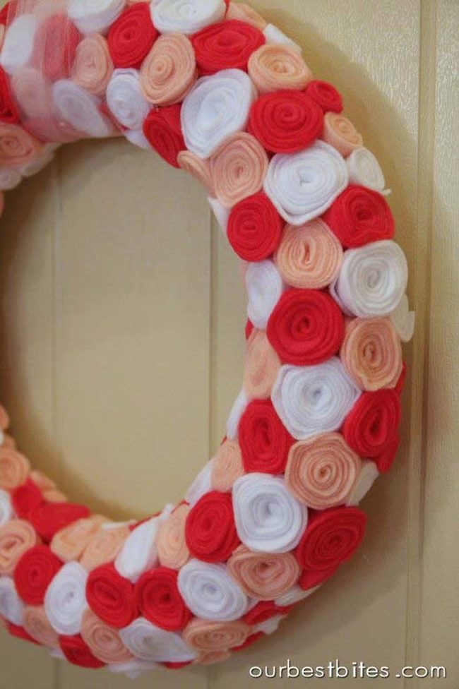 Layered Fabric Petals Wreath