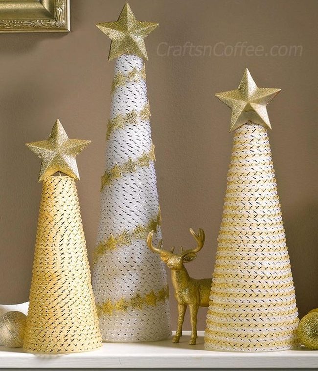 Gold Star Cone Ornaments