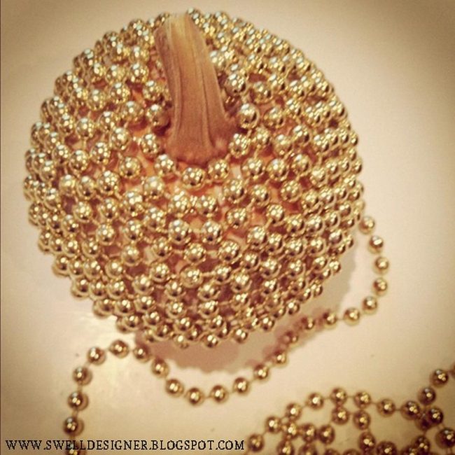 Golden Beaded Pumpkins Shimmer