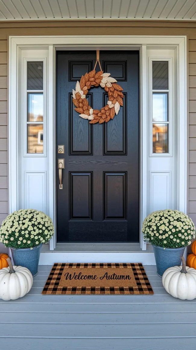 Buffalo Plaid Coir Doormat Fall Entry