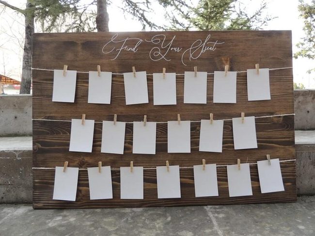 Wooden Clothespin Seating Display