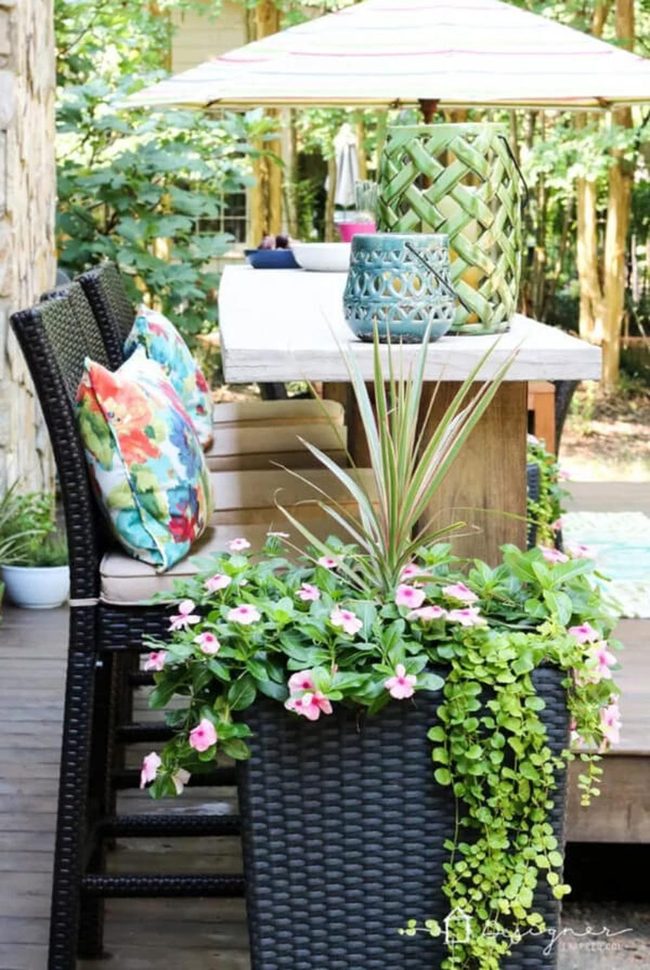 Concrete Countertop Wooden Deck Bar