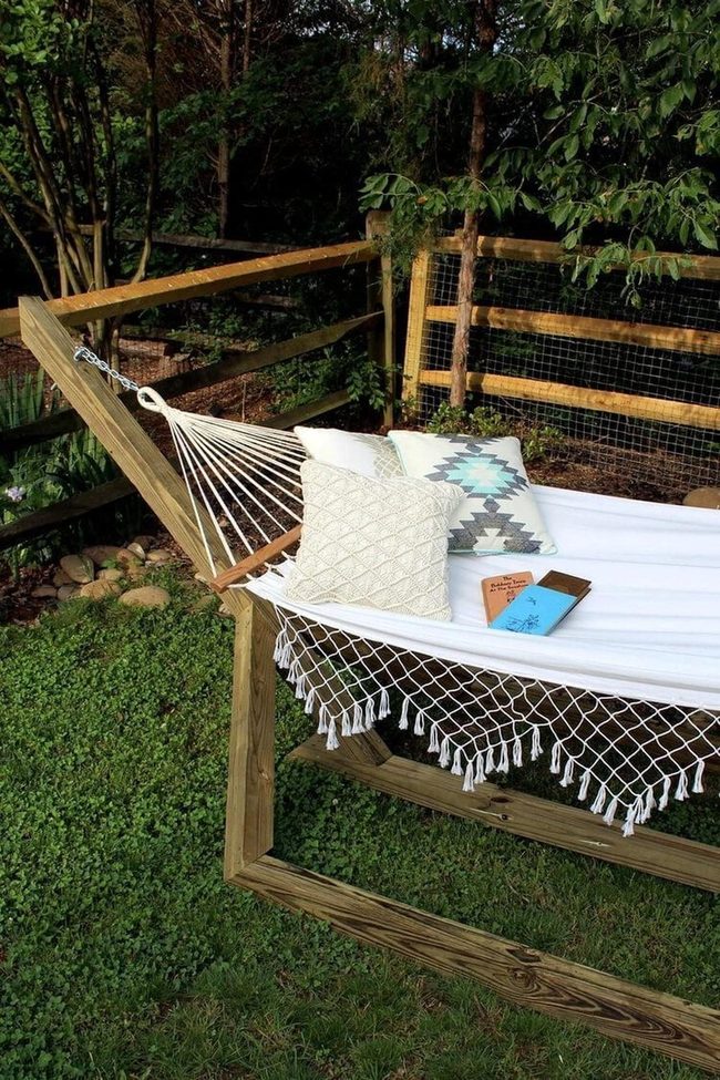 Wooden Hammock Stand Retreat