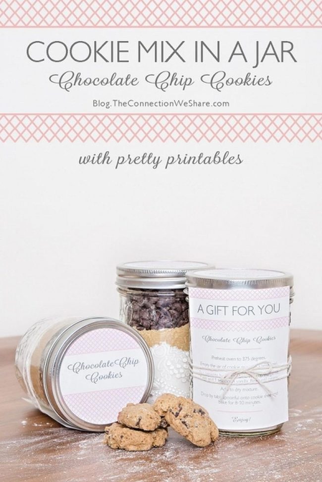 Clear Glass Cookie Layers Pink Labels