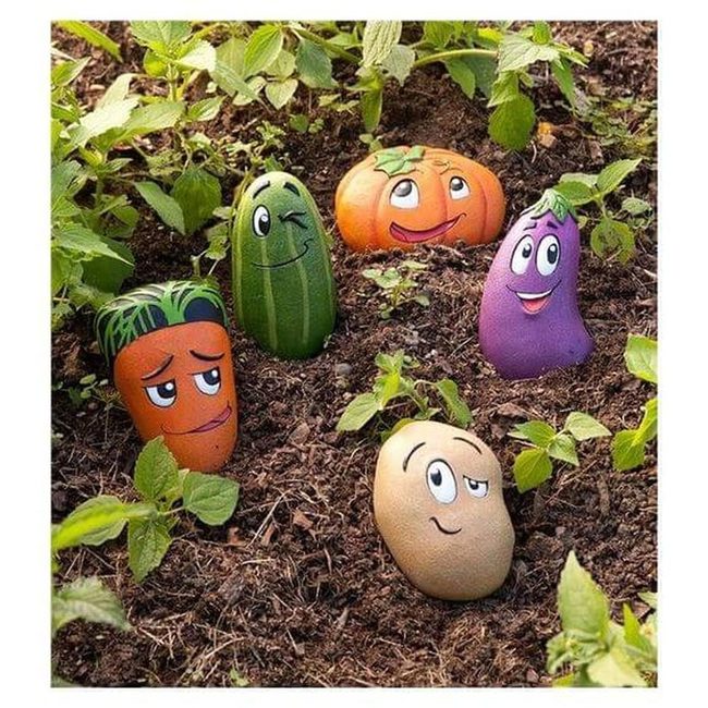 Painted Stone Garden Creatures