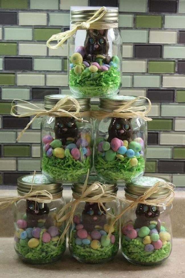 Chocolate Bunny Glass Jars