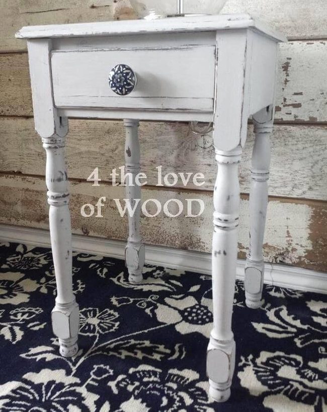 Worn Paint Light Side Tables