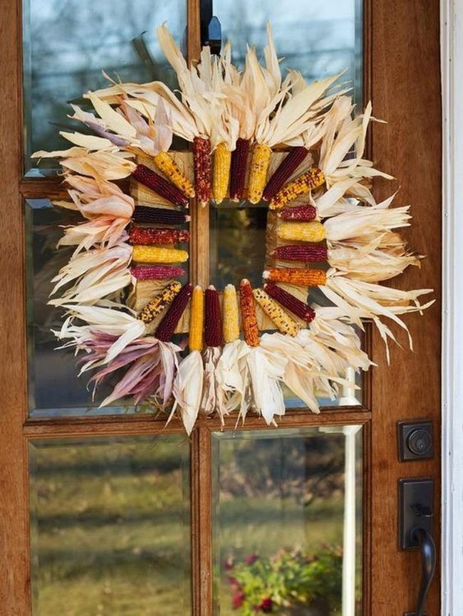 Dried Corn Cobs Autumn Wreath