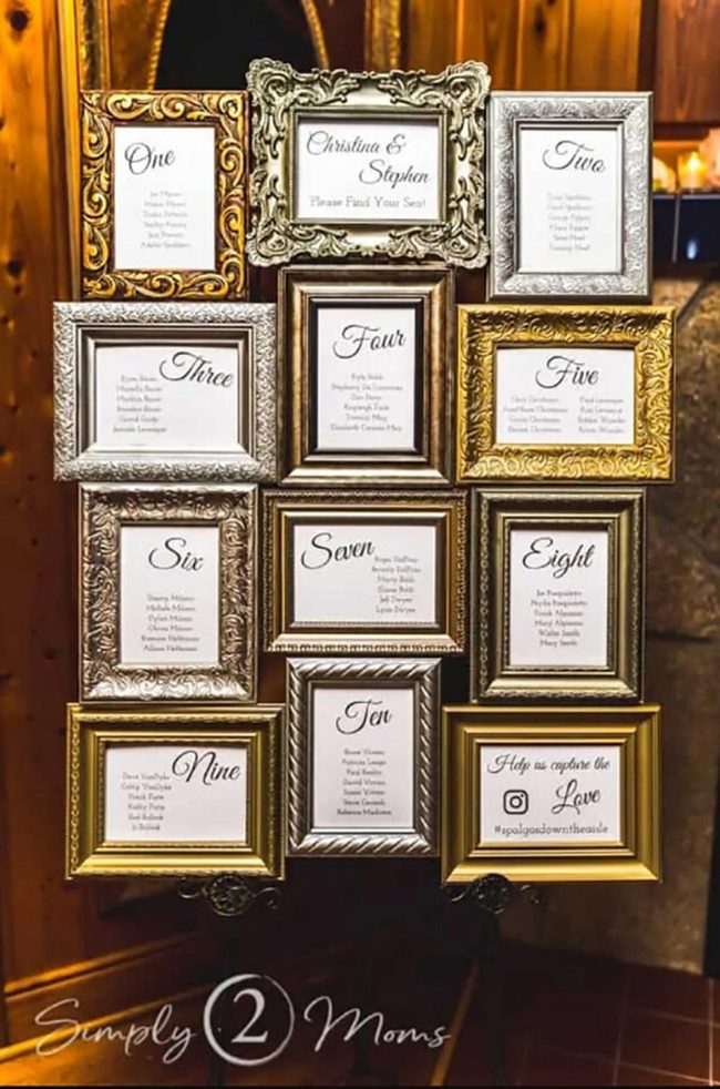 Metallic Frames Wedding Seating