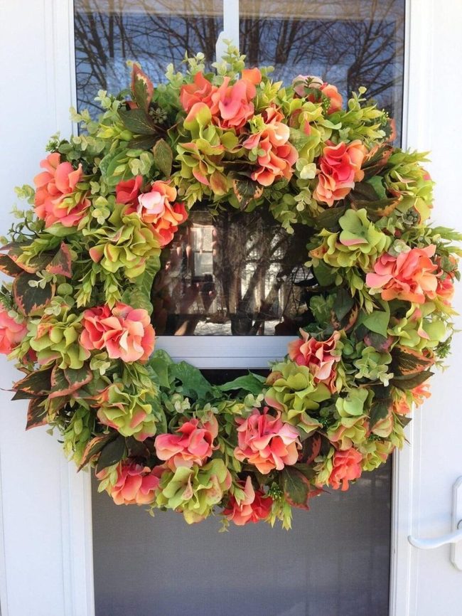Golden Red Petals Spring Wreath