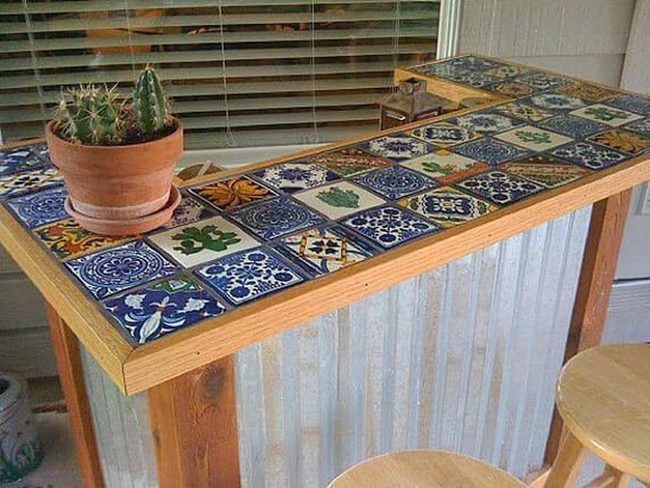Patterned Tile Midwestern Bar