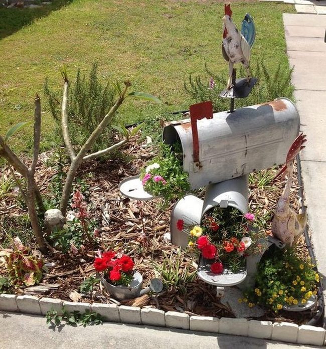 Mailbox Bursting With Blooms
