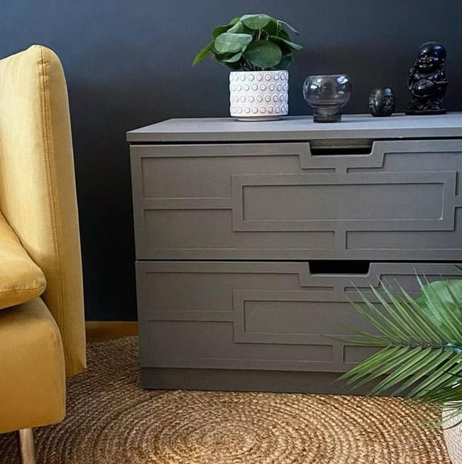 Dark Grey Fretwork Drawer Panels