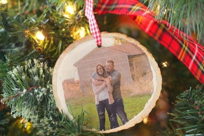 Family Photo Wood Slice Ornaments