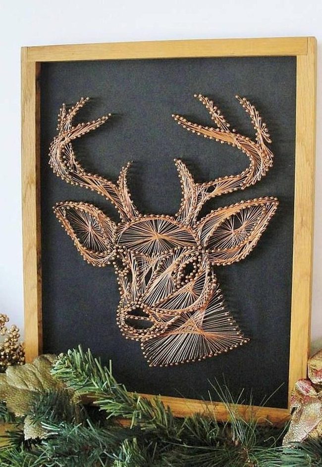 Copper Wire Deer Against Dark