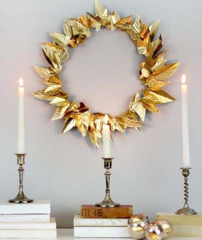 Gilded Leaves Statement Wreath