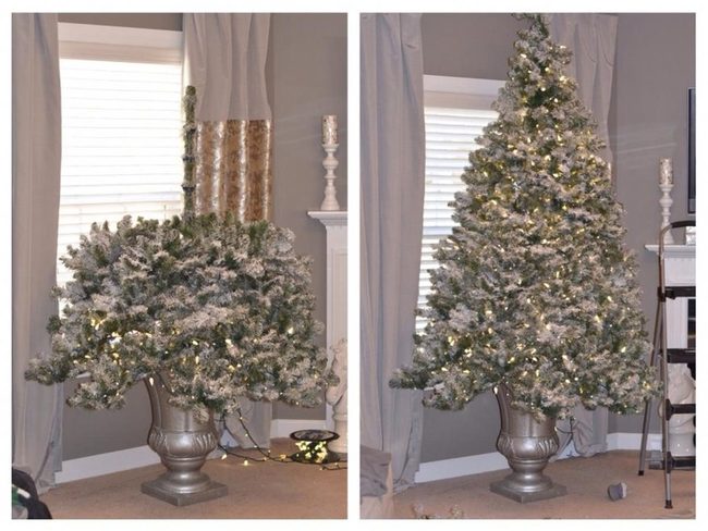Silver Urns With Snowy White Trees