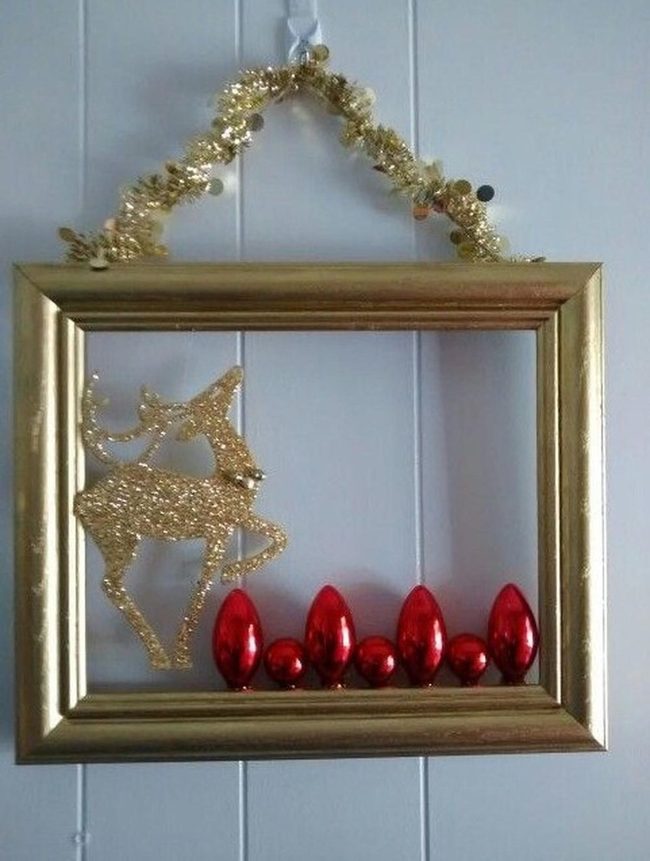 Gold Reindeer Leap Frame