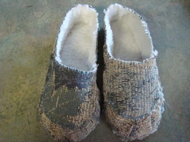 Faded Gray Blue House Slippers