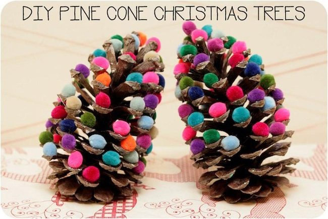 Jewel-Toned Pom-Poms On Pine