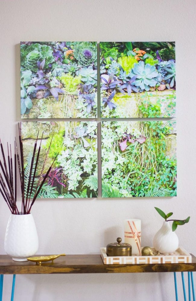 Green And Purple Botanical Grid