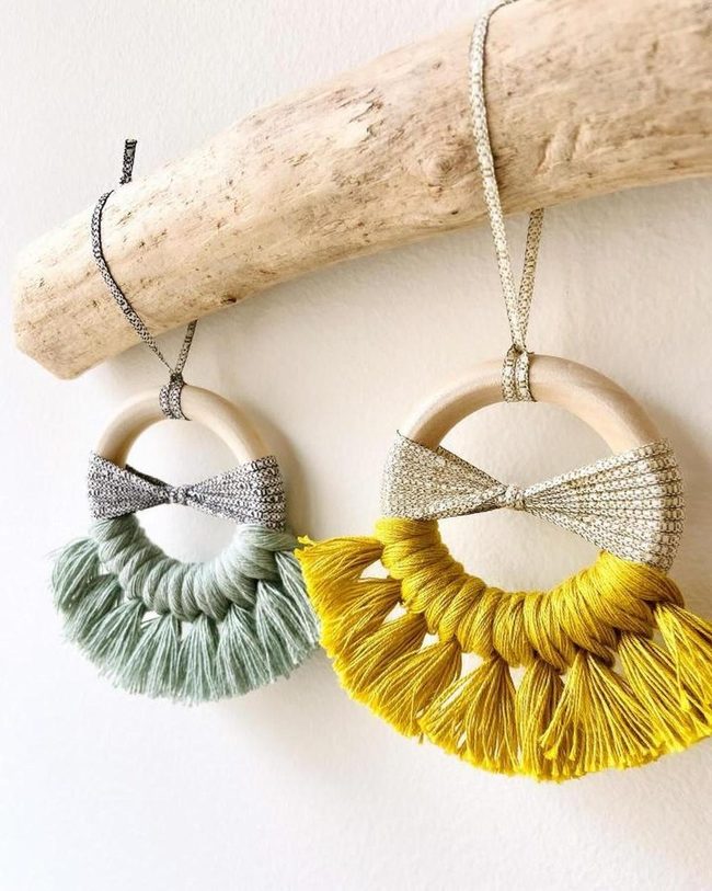 Wooden Hoops Yellow Sage Tassels