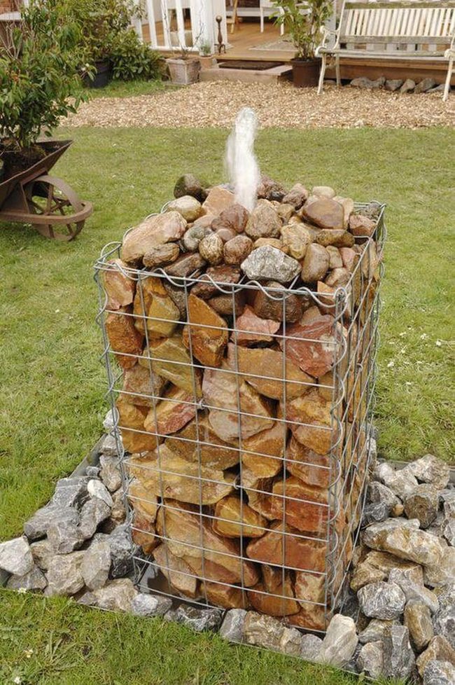 Stone Cage Water Fountain