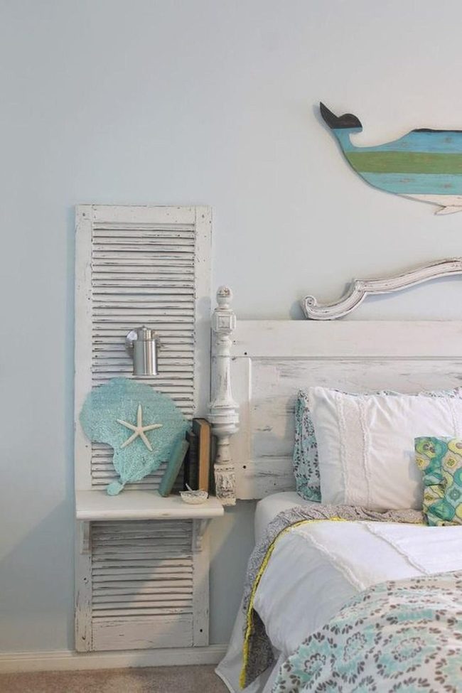 Striped Wooden Whale Headboard