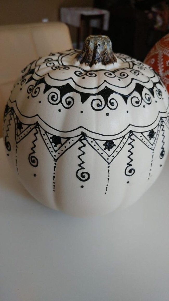 Black Ink White Pumpkins
