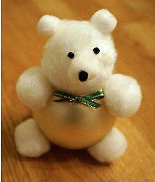 Fluffy White Bears Handmade Ornaments