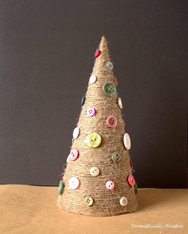 Button Tree Twine Cone Small