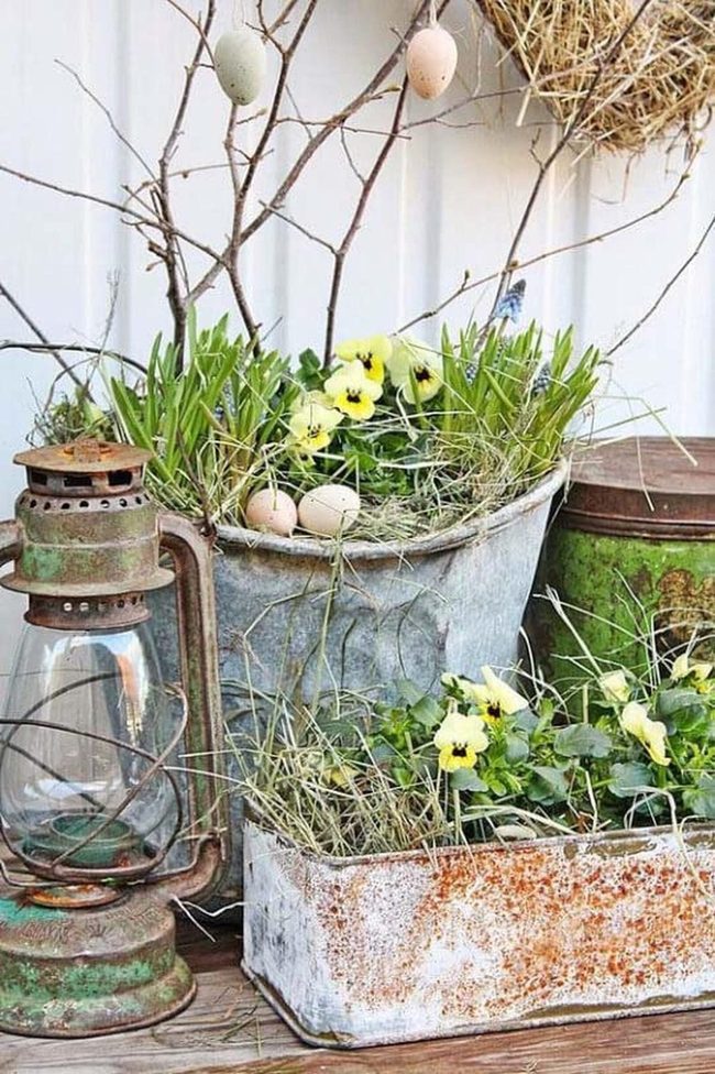 Galvanized Metal Spring Florals