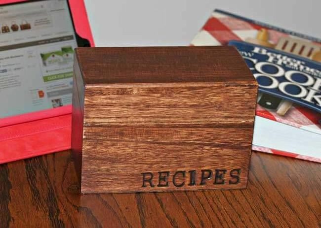Handburned Wood Recipe Box