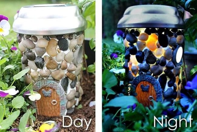 Solar River Rock Fairy House