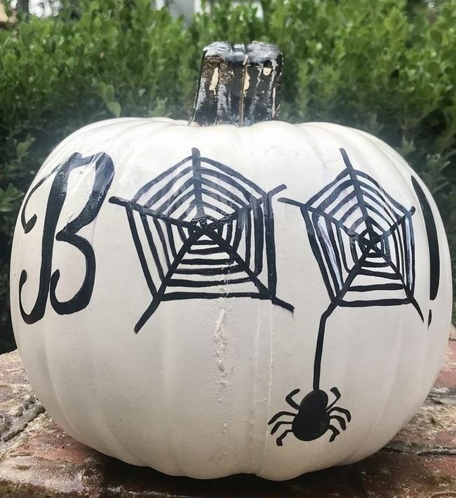 White Pumpkins Bold Boo